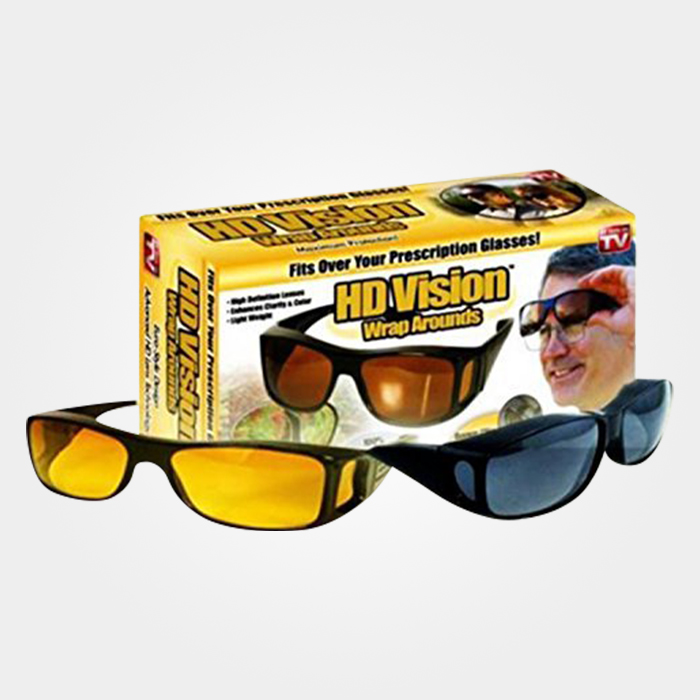 HD Vision Wraparounds Day &amp; Night Sunglasses Combo Pack